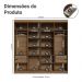Guarda-Roupa Casal 8 Portas Batentes com Espelho Rustic/Branco/Rustic Netuno Madesa