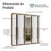 Guarda-Roupa Casal 8 Portas Batentes com Espelho Rustic/Branco/Rustic Netuno Madesa