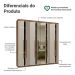 Guarda-Roupa Casal 8 Portas Batentes com Espelho Rustic/Crema/Rustic Saturno Madesa