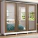 Guarda-Roupa Casal Madesa 100% MDF Eros 3 Portas de Correr de Espelho com Pés - Branco/Rustic