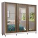 Guarda-Roupa Casal Madesa 100% MDF Eros 3 Portas de Correr de Espelho com Pés - Branco/Rustic
