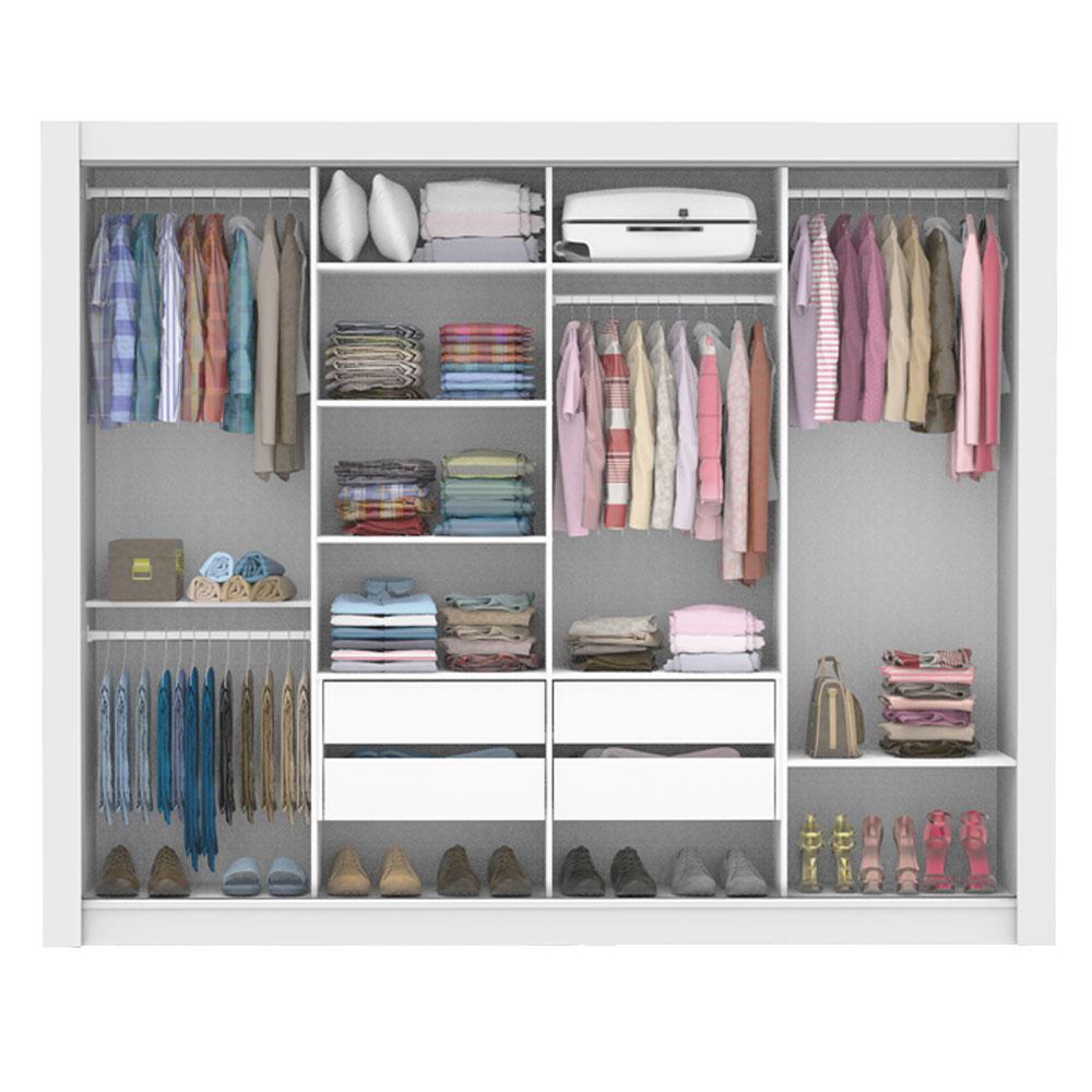 Guarda-Roupa Casal Madesa Alabama 4 Portas de Correr com Espelhos