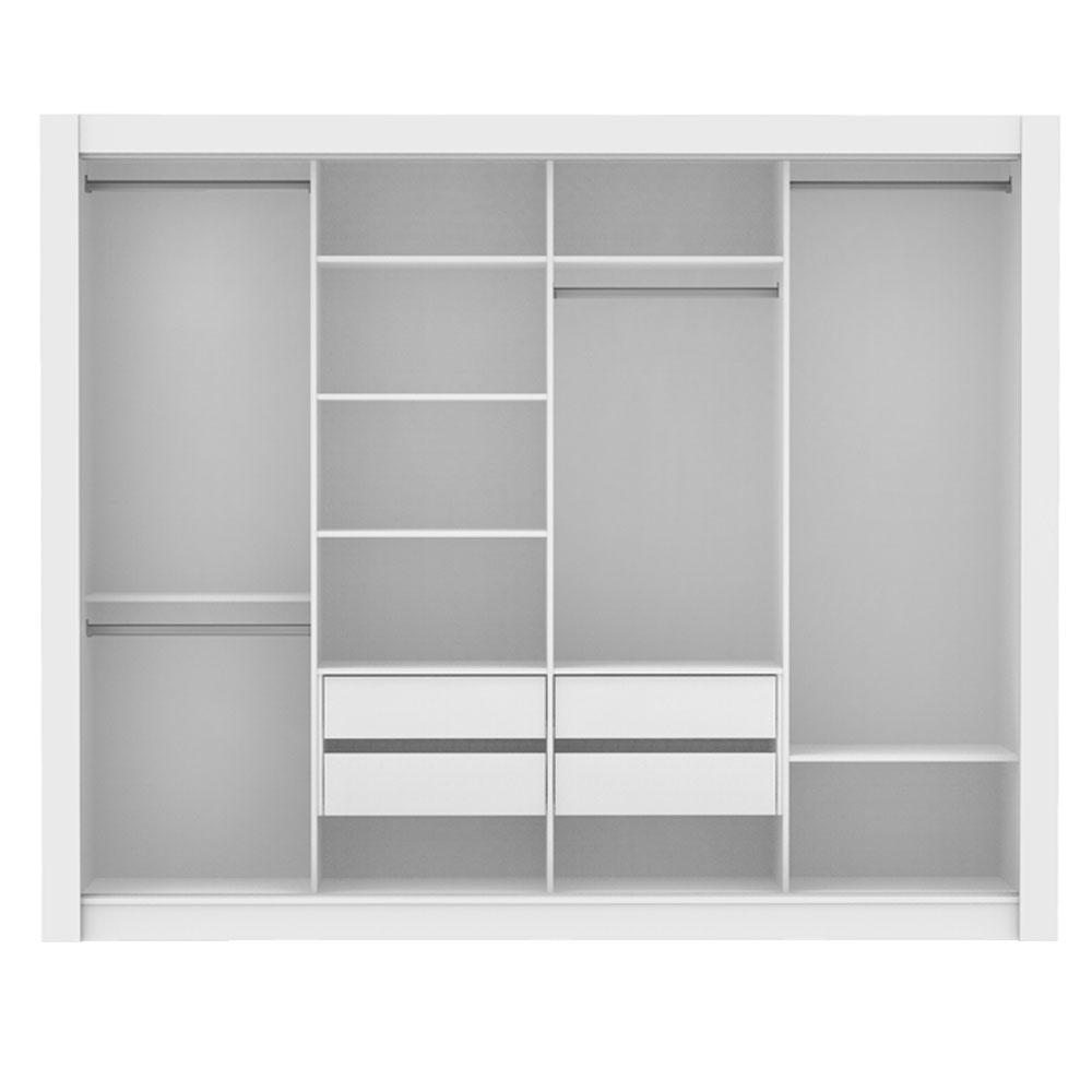 Guarda-Roupa Casal Madesa Alabama 4 Portas de Correr com Espelhos