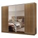 Guarda-Roupa Casal Madesa Apolo 4 Portas de Correr com Espelho - Rustic