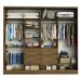 Guarda-Roupa Casal Madesa Apolo 4 Portas de Correr com Espelho - Rustic