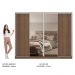 Guarda-Roupa Casal Madesa Apolo 4 Portas de Correr com Espelho - Rustic