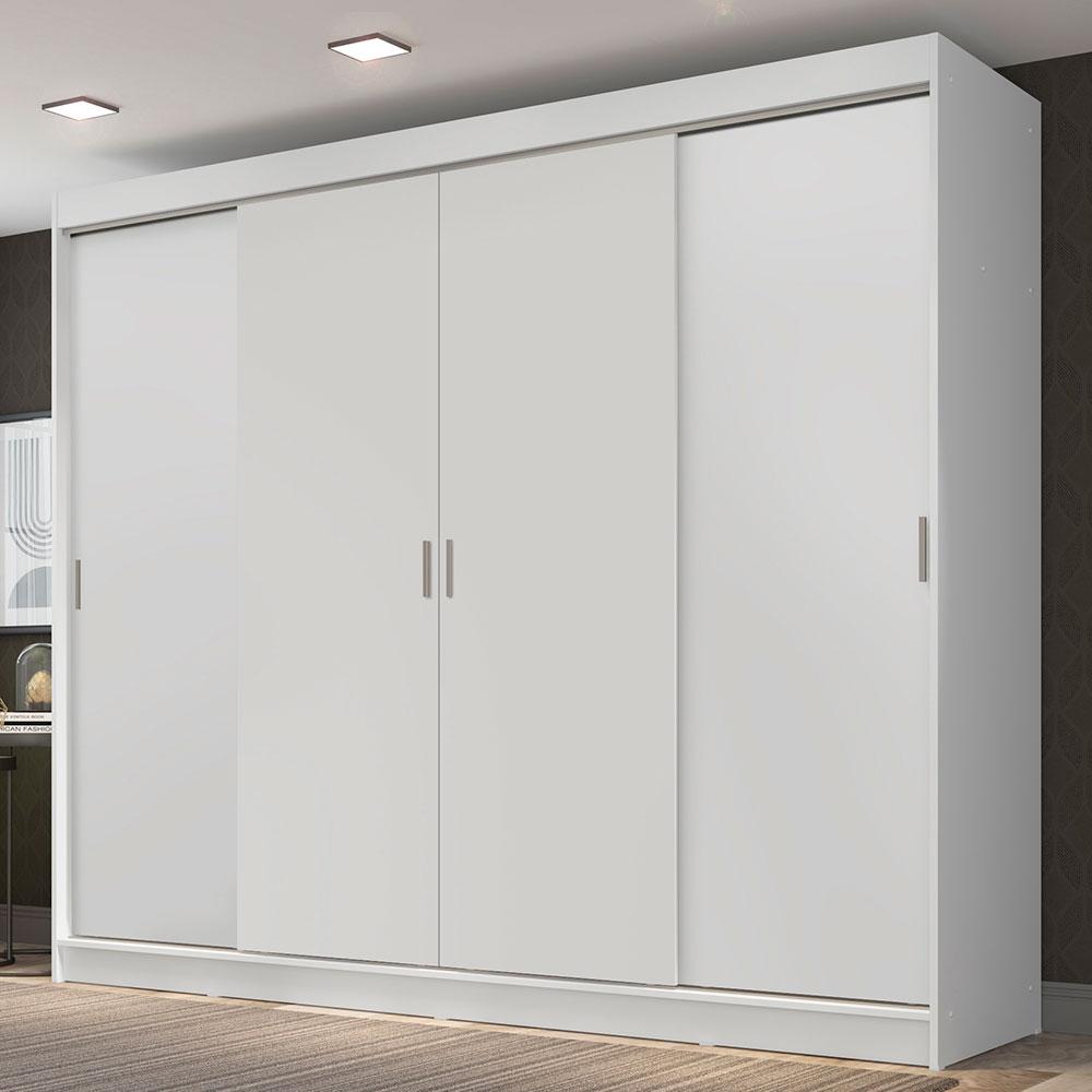 Guarda-Roupa Casal Madesa Austin 4 Portas de Correr 3 Gavetas - Branco