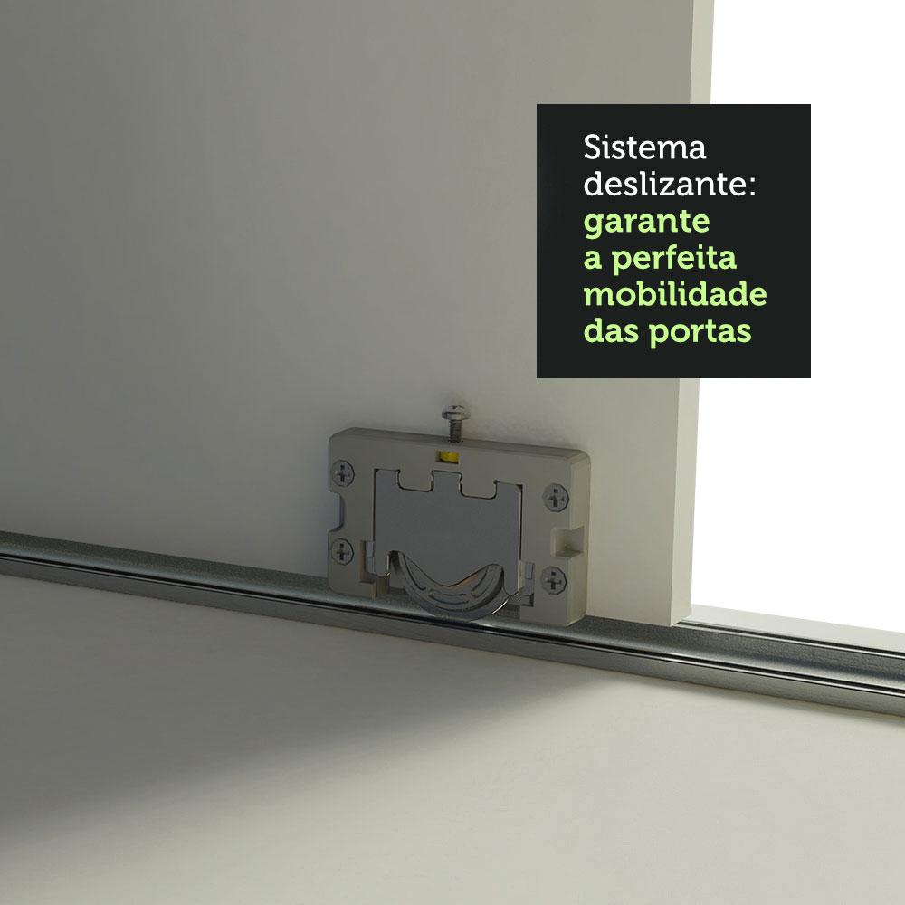 Guarda-Roupa Casal Madesa Austin 4 Portas de Correr 3 Gavetas - Branco