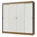Guarda-Roupa Casal Madesa Austin 4 Portas de Correr 3 Gavetas - Rustic/Branco