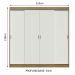 Guarda-Roupa Casal Madesa Austin 4 Portas de Correr 3 Gavetas - Rustic/Branco