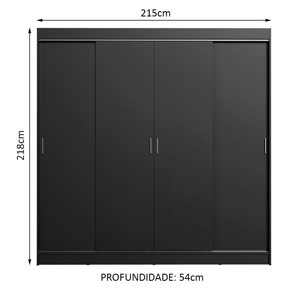 Guarda-Roupa Casal Madesa Austin 4 Portas de Correr 3 Gavetas
