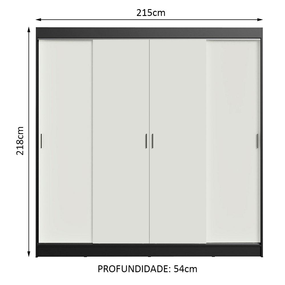 Guarda-Roupa Casal Madesa Austin 4 Portas de Correr 3 Gavetas