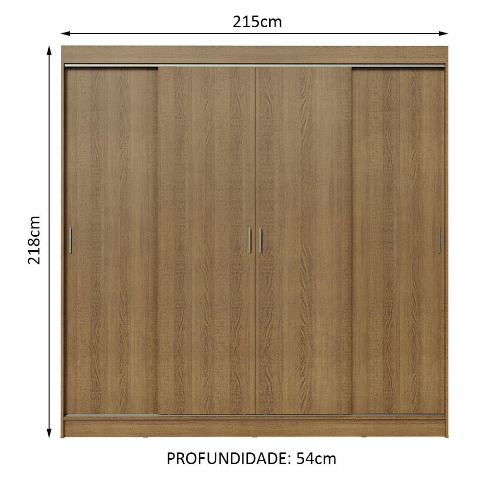 Guarda-Roupa Casal Madesa Austin 4 Portas de Correr 3 Gavetas