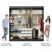 Guarda-Roupa Casal Madesa Austin 4 Portas de Correr com Espelhos 3 Gavetas - Preto/Branco