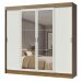 Guarda-Roupa Casal Madesa Austin 4 Portas de Correr com Espelhos 3 Gavetas - Rustic/Branco