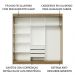 Guarda-Roupa Casal Madesa Austin 4 Portas de Correr com Espelhos 3 Gavetas - Rustic/Branco