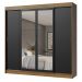 Guarda-Roupa Casal Madesa Austin 4 Portas de Correr com Espelhos 3 Gavetas - Rustic/Preto