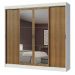 Guarda-Roupa Casal Madesa Austin 4 Portas de Correr com Espelhos 3 Gavetas