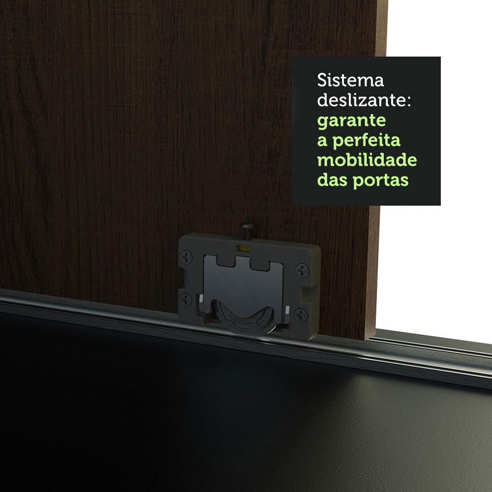 Guarda-Roupa Casal Madesa Austin 4 Portas de Correr com Espelhos 3 Gavetas