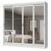 Guarda-Roupa Casal Madesa Austin 4 Portas de Correr de Espelho 3 Gavetas - Branco