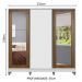 Guarda-Roupa Casal Madesa Eros 3 Portas de Correr com Espelhos com Pés - Branco/Rustic/Branco