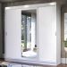 Guarda-Roupa Casal Madesa Istambul 3 Portas de Correr com Espelho 3 Gavetas - Branco