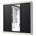 Guarda-Roupa Casal Madesa Istambul 3 Portas de Correr com Espelho 3 Gavetas - Branco/Preto