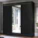 Guarda-Roupa Casal Madesa Istambul 3 Portas de Correr com Espelho 3 Gavetas - Preto