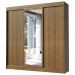 Guarda-Roupa Casal Madesa Istambul 3 Portas de Correr com Espelho 3 Gavetas - Rustic