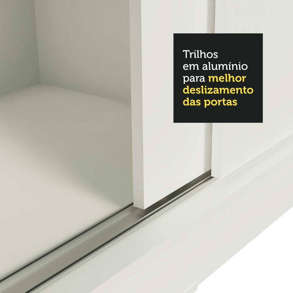 Guarda-Roupa Casal Madesa Istambul 3 Portas de Correr com Espelhos 3 Gavetas - Branco