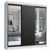 Guarda-Roupa Casal Madesa Istambul 3 Portas de Correr com Espelhos 3 Gavetas - Branco/Preto