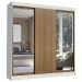 Guarda-Roupa Casal Madesa Istambul 3 Portas de Correr com Espelhos 3 Gavetas - Branco/Rustic