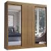 Guarda-Roupa Casal Madesa Istambul 3 Portas de Correr com Espelhos 3 Gavetas - Rustic