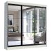 Guarda-Roupa Casal Madesa Istambul 3 Portas de Correr de Espelho 3 Gavetas - Branco/Preto