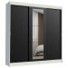 Guarda-Roupa Casal Madesa Kansas 3 Portas de Correr com Espelho 3 Gavetas - Branco/Preto