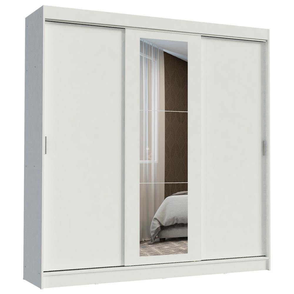Guarda-Roupa Casal Madesa Kansas 3 Portas de Correr com Espelho 3 Gavetas