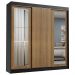 Guarda-Roupa Casal Madesa Kansas 3 Portas de Correr com Espelhos 3 Gavetas