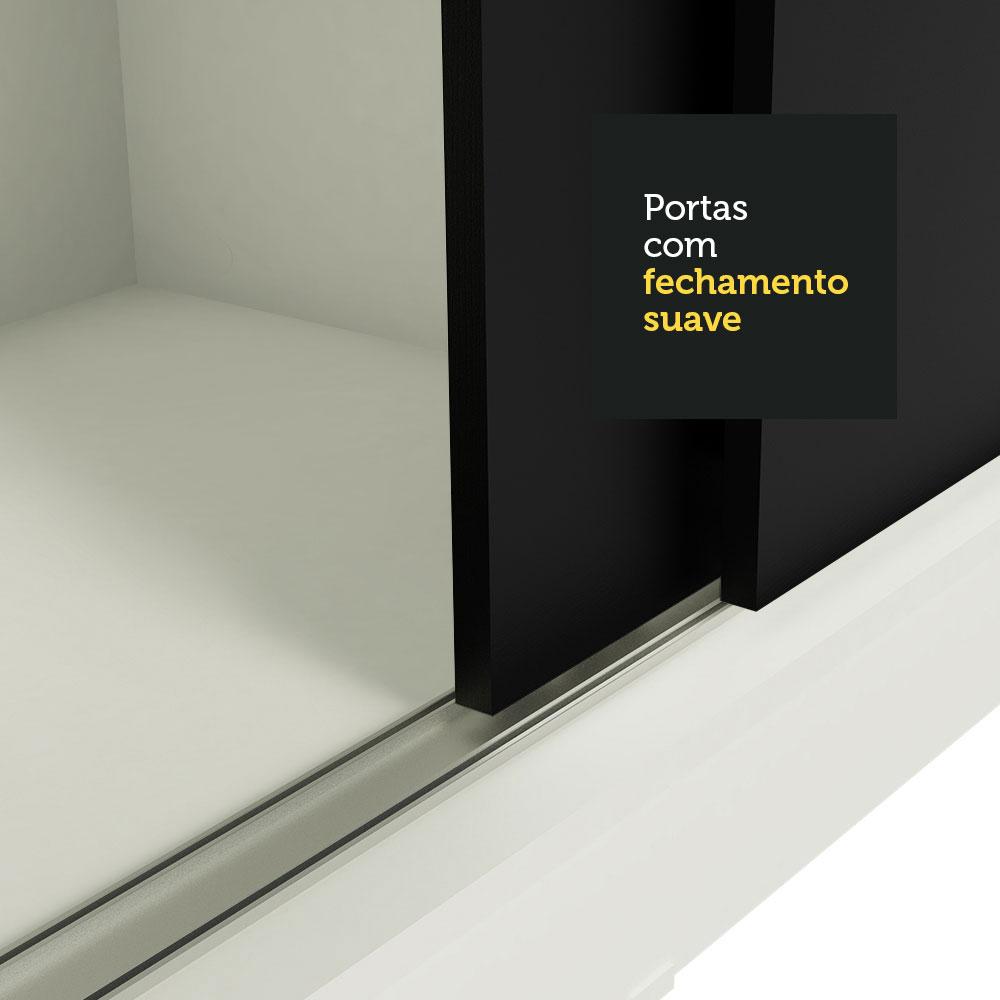 Guarda-Roupa Casal Madesa Kansas 3 Portas de Correr com Espelhos 3 Gavetas