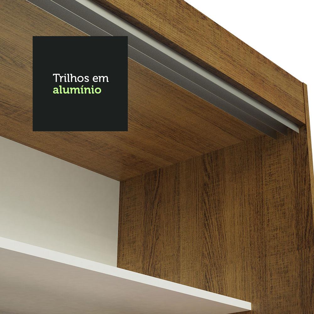 Guarda-Roupa Casal Madesa Kansas 3 Portas de Correr com Espelhos 3 Gavetas
