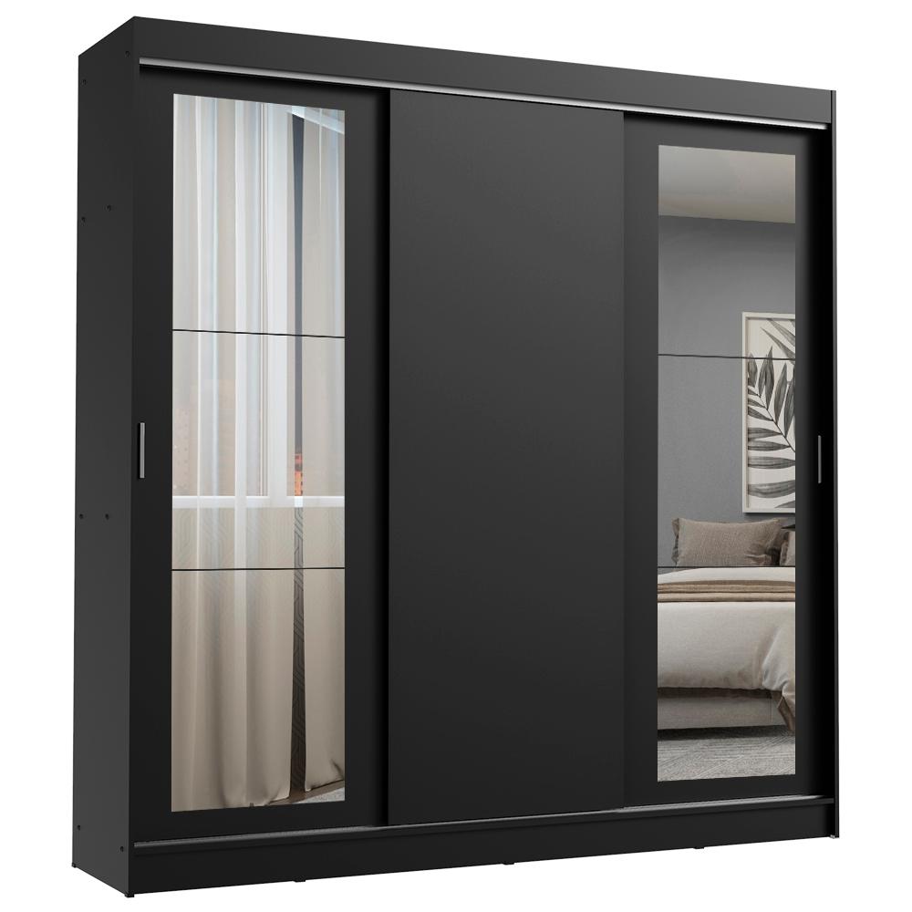 Guarda-Roupa Casal Madesa Kansas 3 Portas de Correr com Espelhos 3 Gavetas