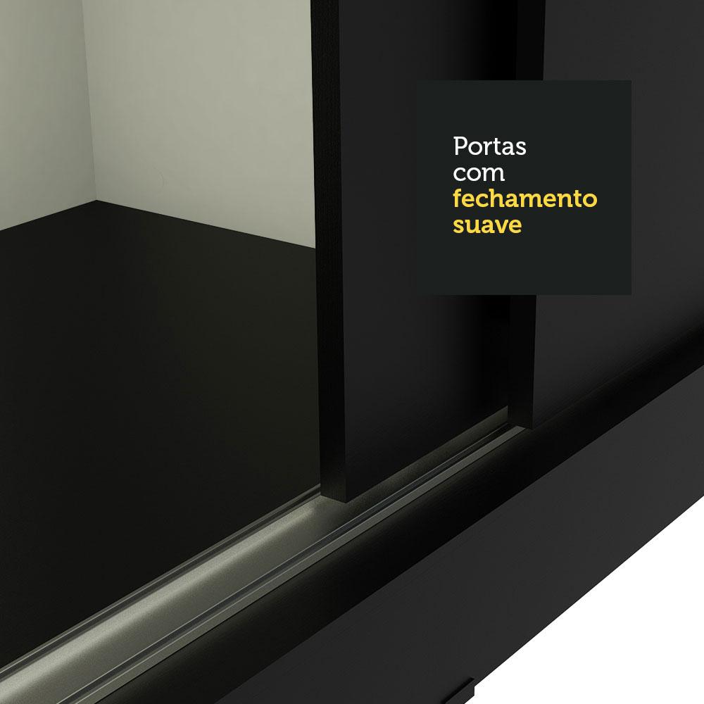 Guarda-Roupa Casal Madesa Kansas 3 Portas de Correr com Espelhos 3 Gavetas