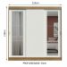 Guarda-Roupa Casal Madesa Kansas 3 Portas de Correr com Espelhos 3 Gavetas