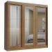 Guarda-Roupa Casal Madesa Kansas 3 Portas de Correr de Espelho 3 Gavetas