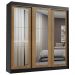 Guarda-Roupa Casal Madesa Kansas 3 Portas de Correr de Espelho 3 Gavetas