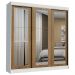 Guarda-Roupa Casal Madesa Kansas 3 Portas de Correr de Espelho 3 Gavetas