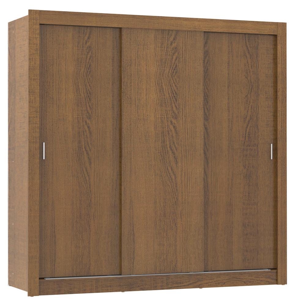 Guarda Roupa Casal Madesa Lyon 3 Portas de Correr 2 Gavetas - Rustic