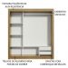 Guarda Roupa Casal Madesa Lyon 3 Portas de Correr 2 Gavetas - Rustic