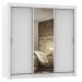 Guarda Roupa Casal Madesa Lyon 3 Portas de Correr com Espelho 2 Gavetas - Branco
