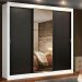 Guarda Roupa Casal Madesa Lyon 3 Portas de Correr com Espelho 2 Gavetas - Branco/Preto