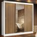 Guarda Roupa Casal Madesa Lyon 3 Portas de Correr com Espelho 2 Gavetas - Branco/Rustic